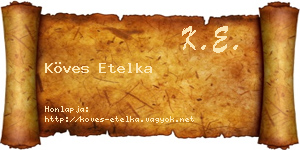 Köves Etelka névjegykártya